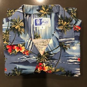 🎊🎉HP🎉🎊 Aloha! Vintage RJC Super Cool Men’s Hawaiian Short Sleeve Shirt. Sz L